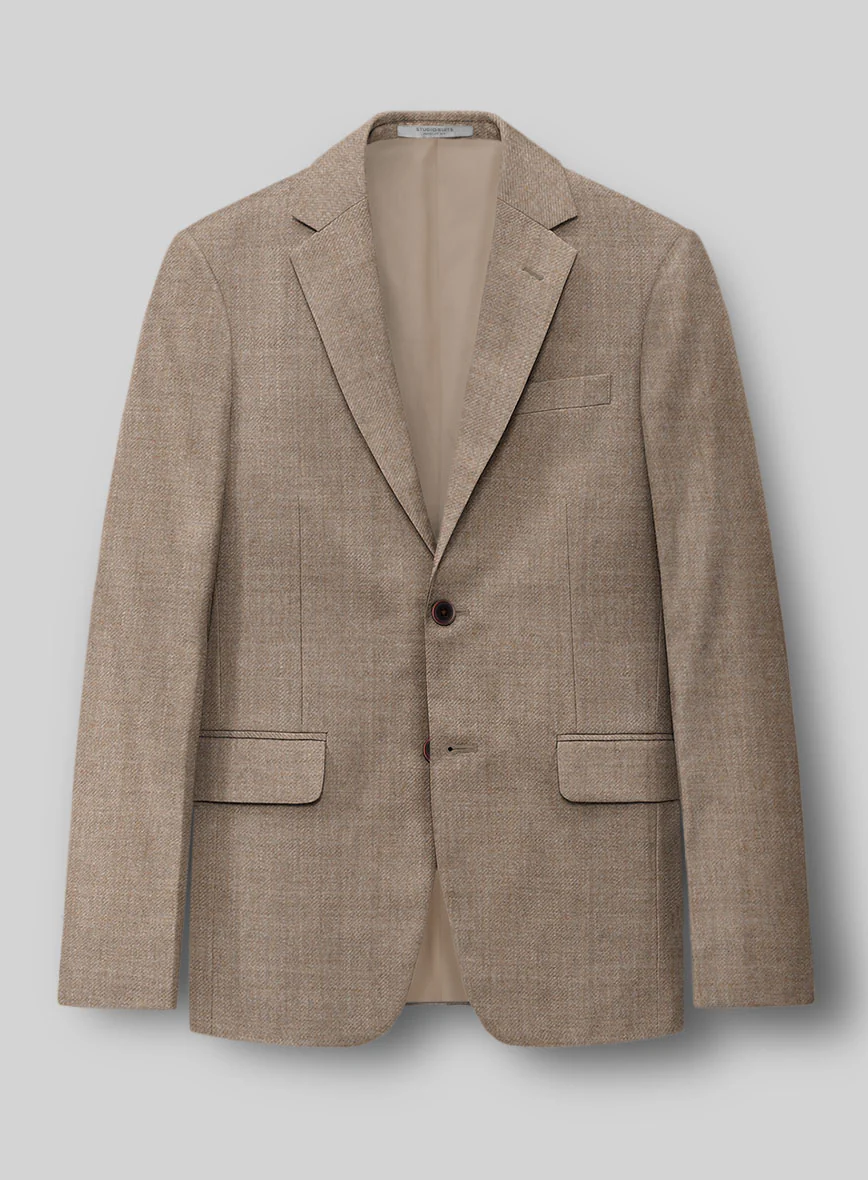 Hardy Minnis Light Brown Twill Wool Suit - Image 5