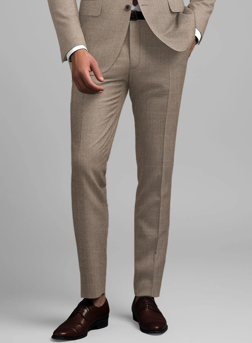 Hardy Minnis Light Brown Twill Wool Suit - Image 7