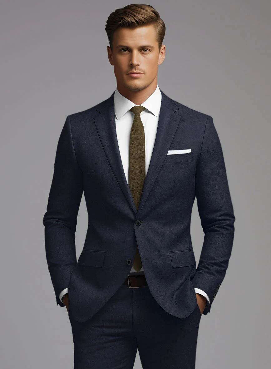 Hardy Minnis Mid Blue Twill Wool Suit - Image 4