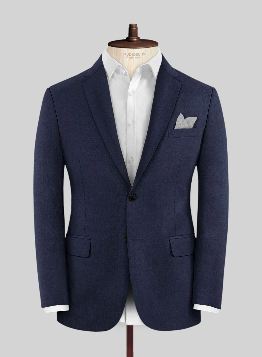 Hardy Minnis Navy Blue Twill Wool Jacket - Image 3