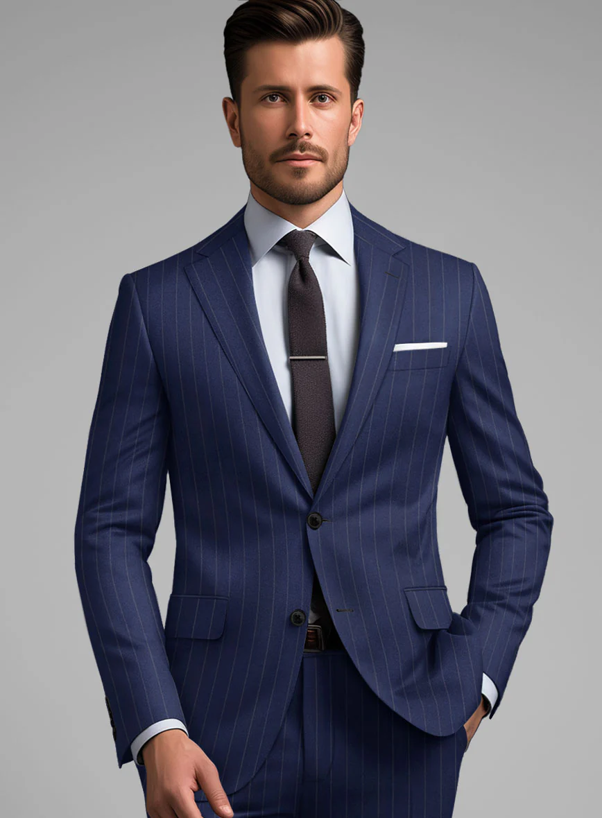 Hardy Minnis Royal Blue Pinstripe Wool Jacket - Image 2