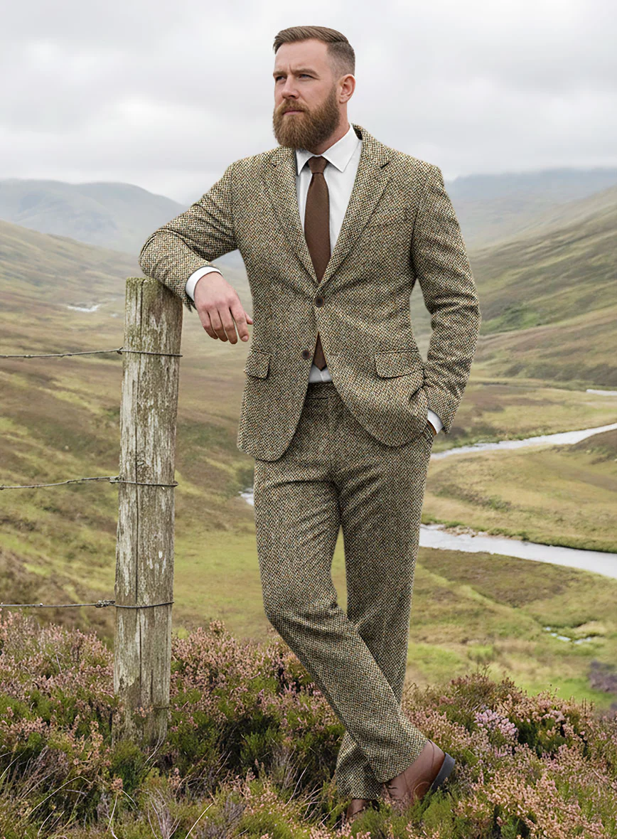 Harris Tweed Barley Brown Suit