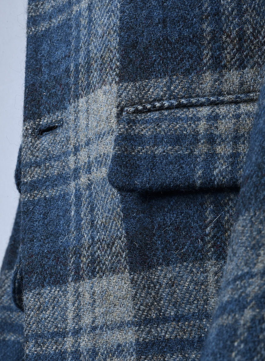 Harris Tweed Blue Tartan Jacket - Image 5