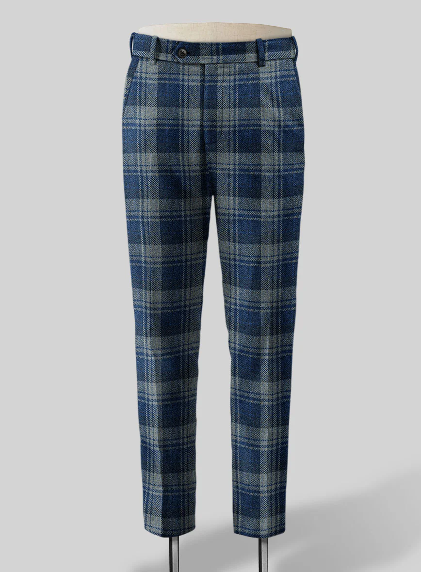 Harris Tweed Blue Tartan Pants - Image 2