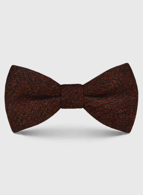 Harris Tweed Bow - Wide Herringbone Rust