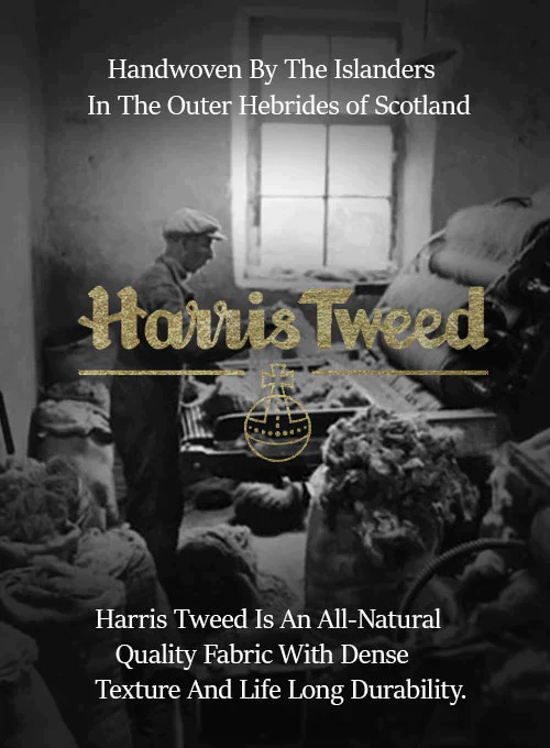 Harris Tweed Charcoal Chevron Pea Coat - Image 6
