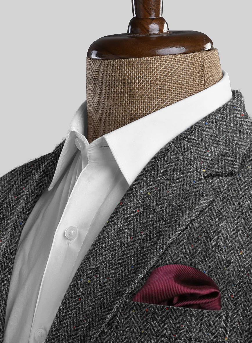 Harris Tweed Charcoal Chevron Suit - Image 3