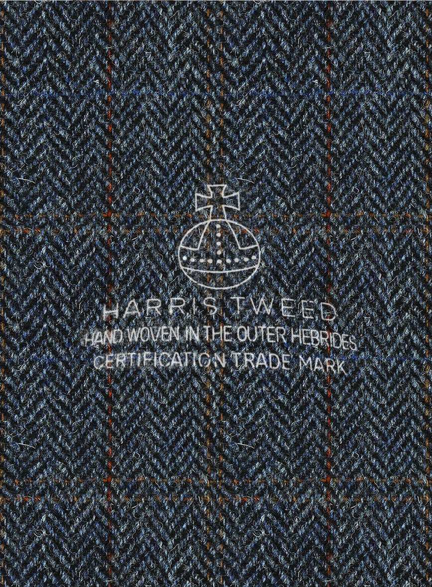 Harris Tweed Country Blue Double Breasted Jacket - Image 2