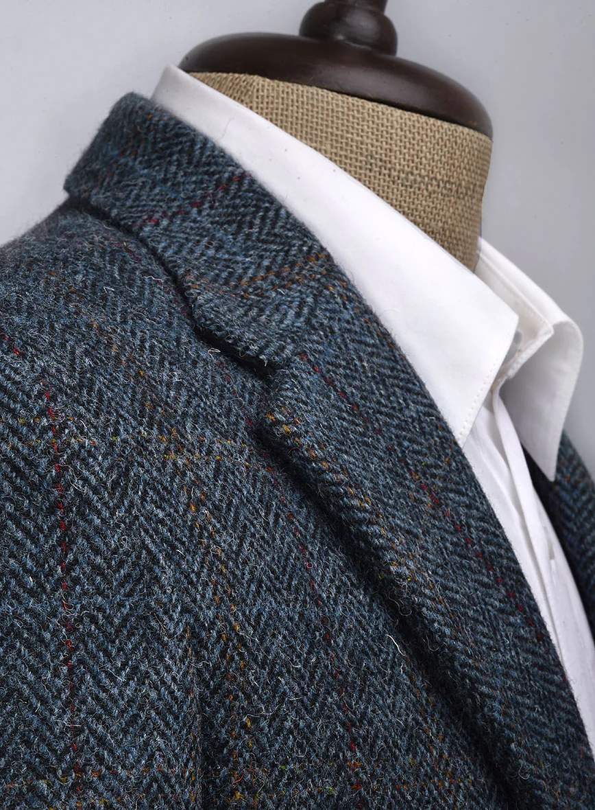 Harris Tweed Country Blue Suit - Image 4