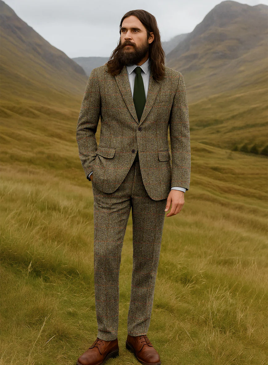 Harris Tweed Country Brown Check Suit