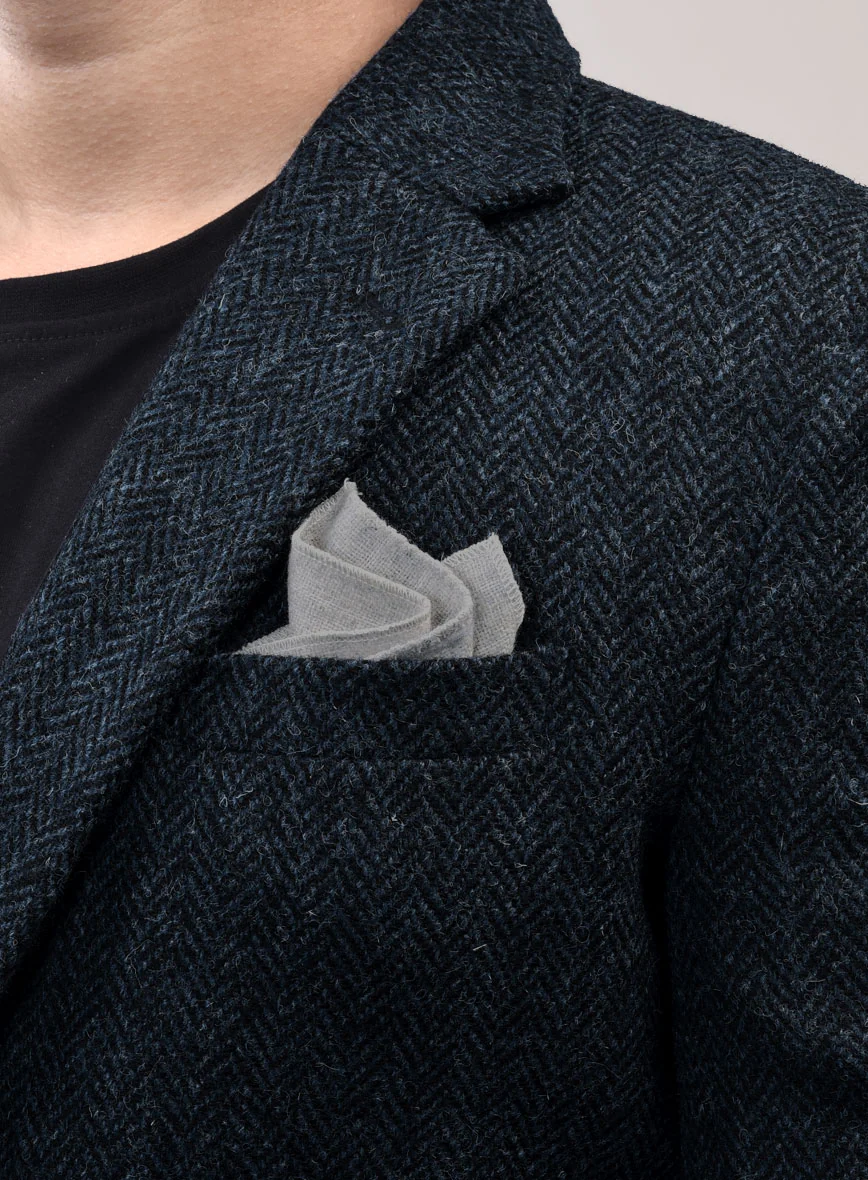 Harris Tweed Dark Blue Herringbone Suit - Image 6