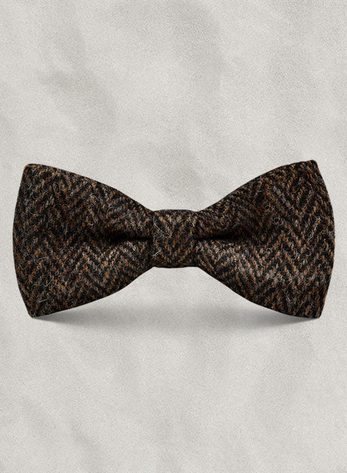 Harris Tweed Dark Brown Herringbone Bow