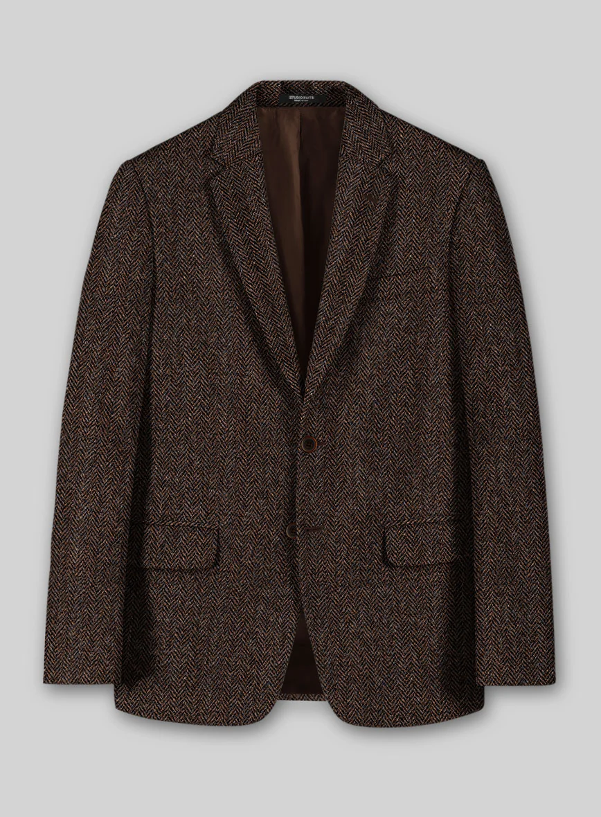 Harris Tweed Dark Brown Herringbone Suit - Image 4