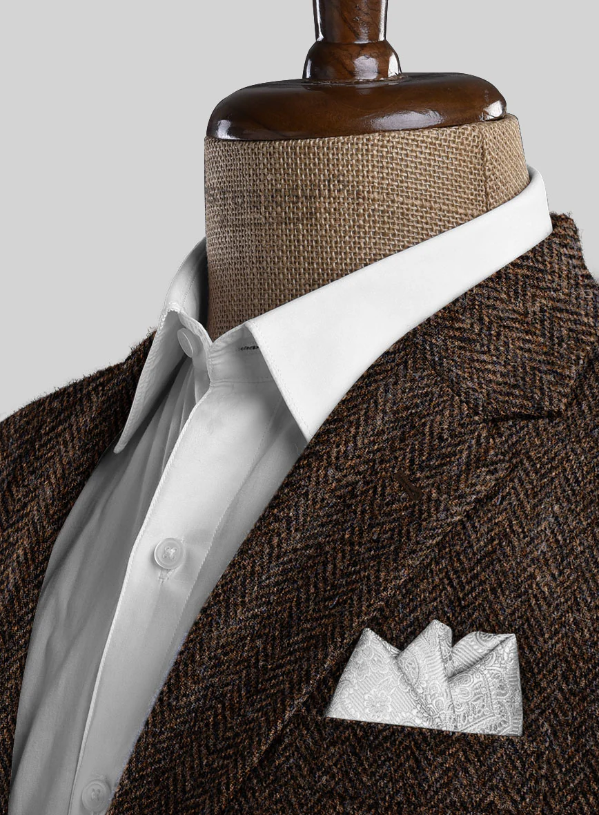 Harris Tweed Dark Brown Herringbone Suit - Image 6