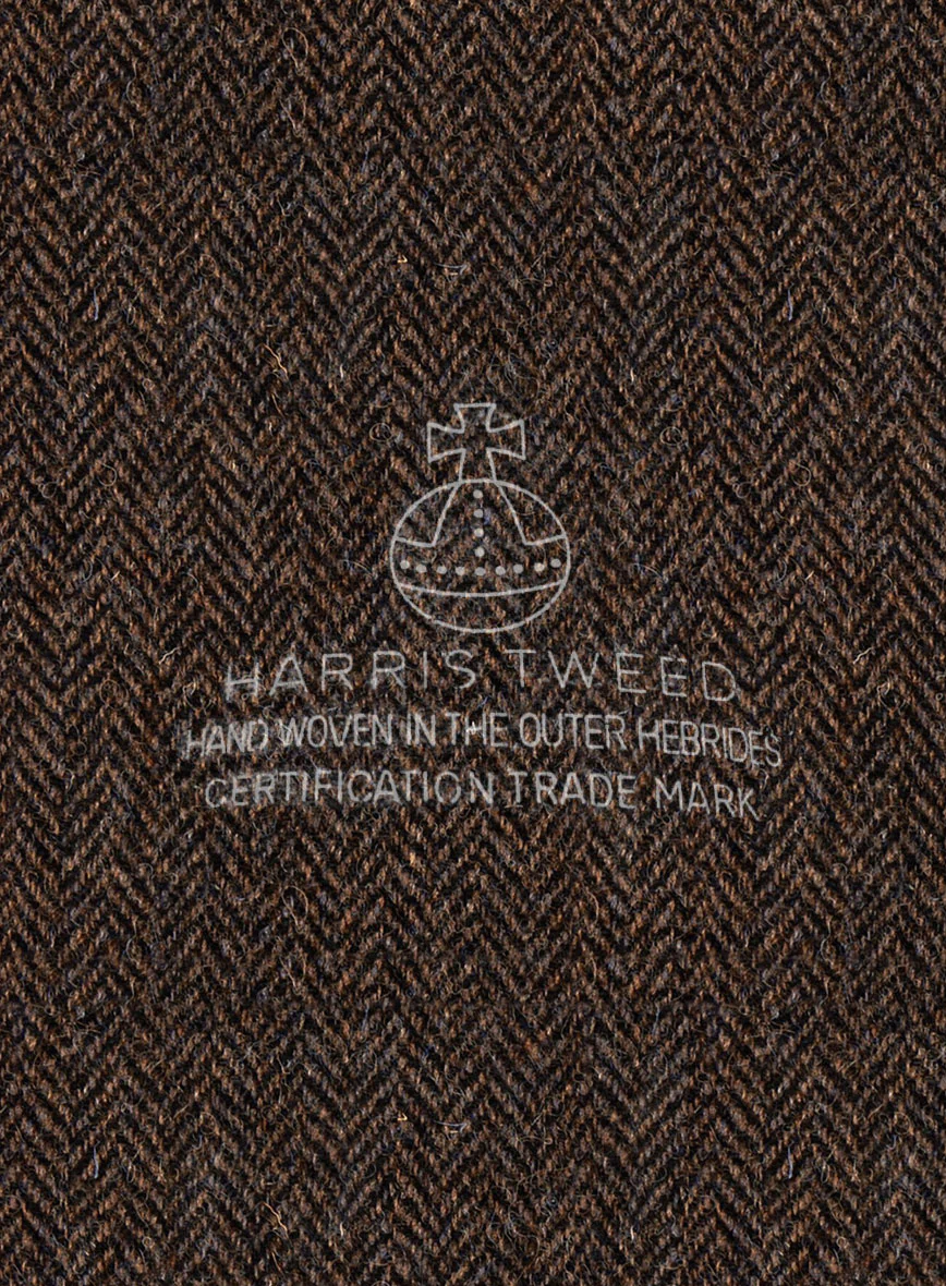 Harris Tweed Dark Brown Herringbone Pants - Image 3
