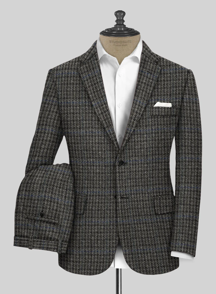 Harris Tweed Dark Gray Check Suit