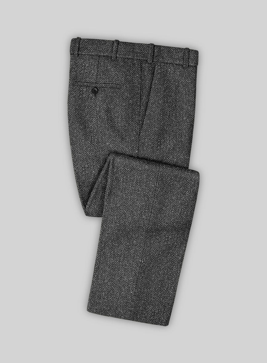 Harris Tweed Dark Gray Herringbone Suit - Image 6