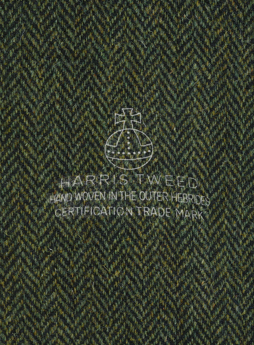 Harris Tweed Forest Green Herringbone Pants - Image 3