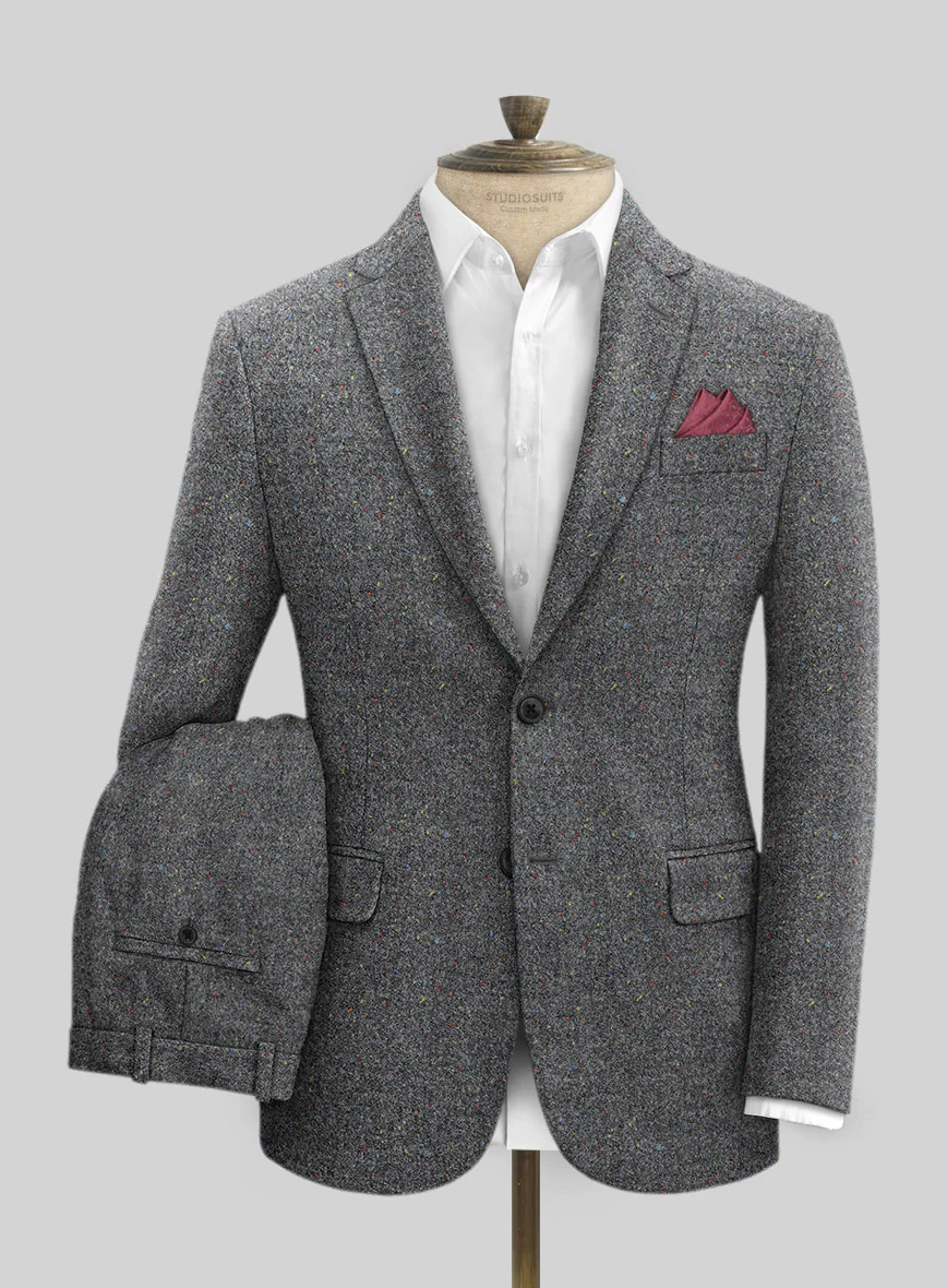 Harris Tweed Gray Speckled Suit