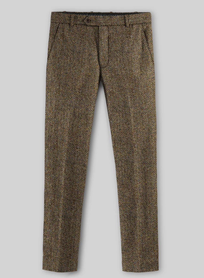 Harris Tweed Hebridean Brown Herringbone Pants