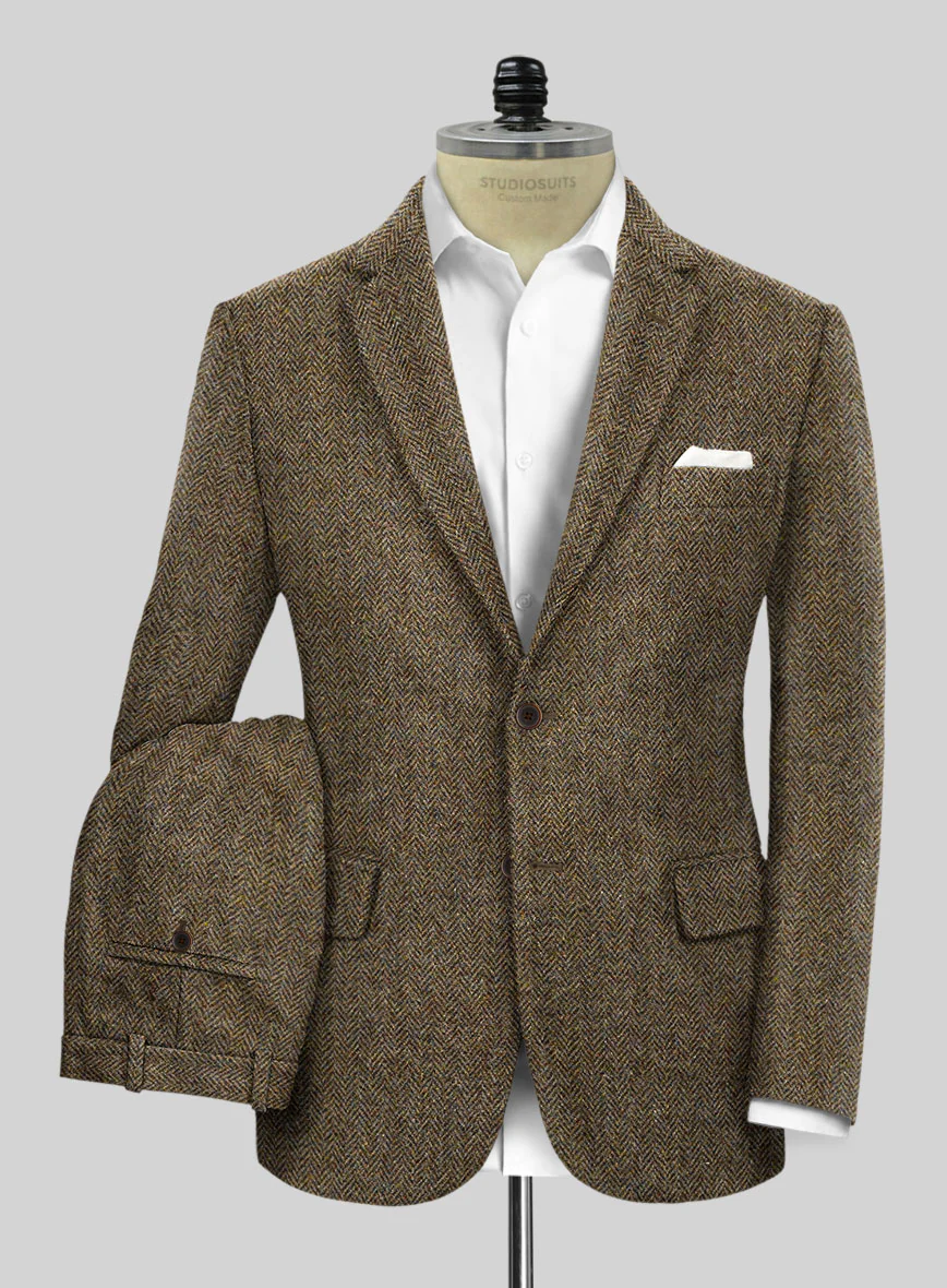 Harris Tweed Hebridean Brown Herringbone Suit - Image 2