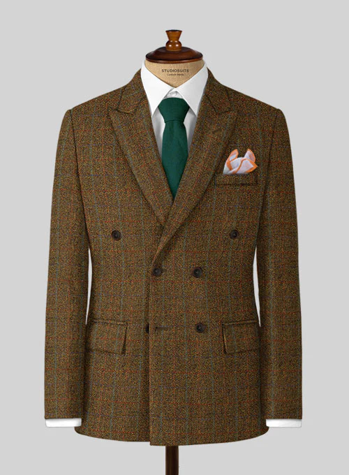Harris Tweed Highland Rust Double Breasted Jacket