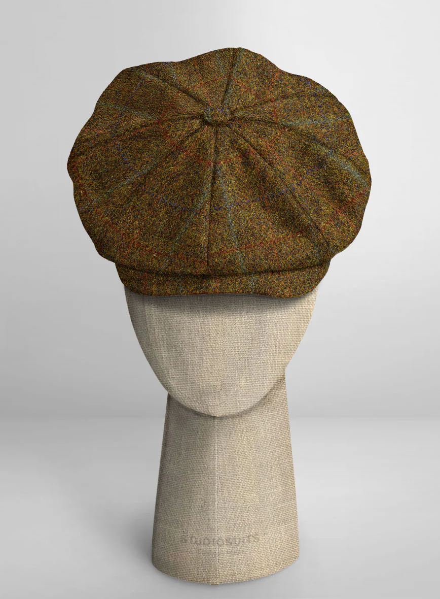 Harris Tweed Highland Rust Newsboy Cap