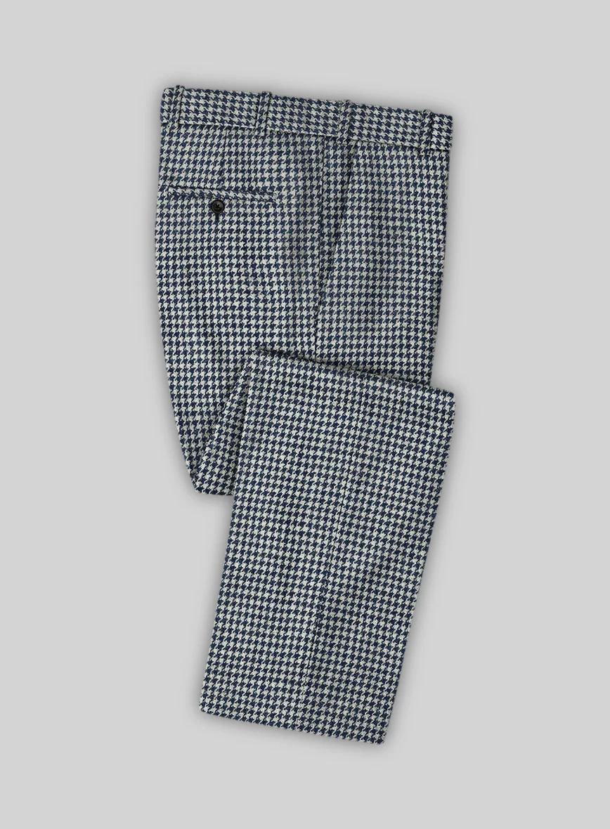 Harris Tweed Houndstooth Indi Blue Pants