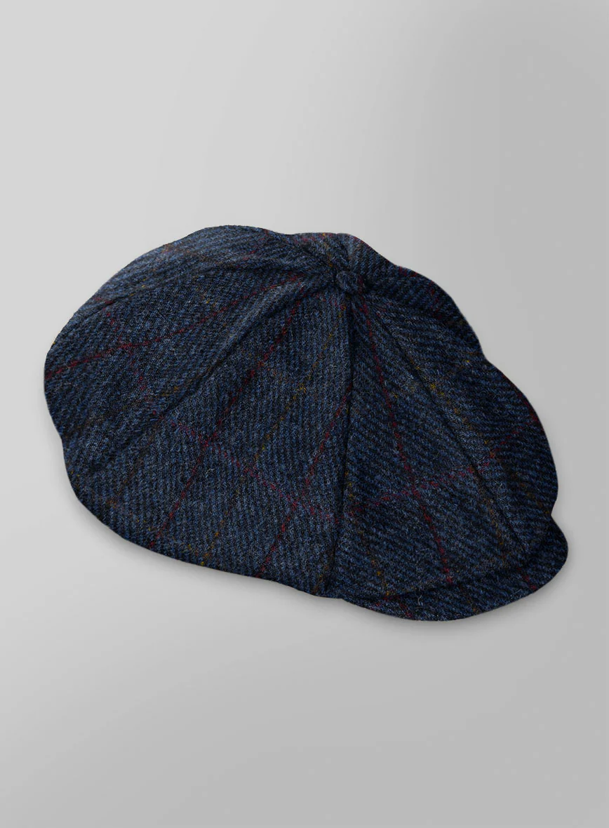 Harris Tweed King Blue Newsboy Cap - Image 2