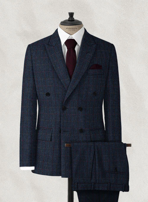 Harris Tweed King Blue Double Breasted Suit