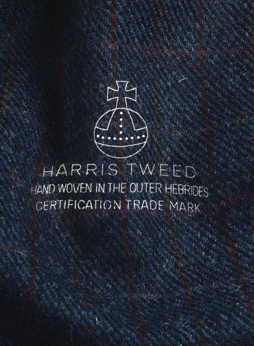 Harris Tweed King Blue Double Breasted Suit - Image 7