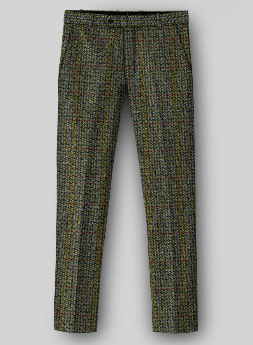 Harris Tweed Moss Green Houndstooth Pants