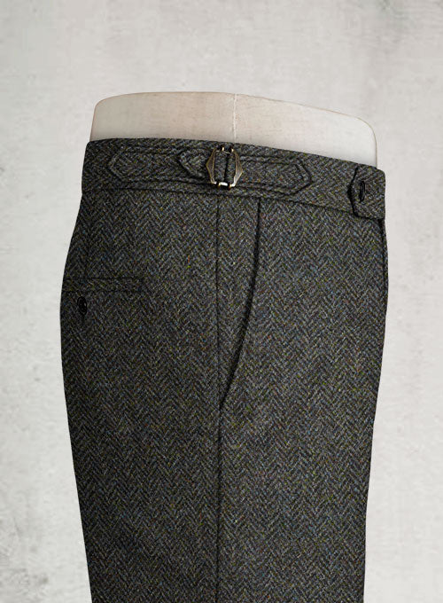 Harris Tweed Ridge Blue Herringbone Highland Trousers - Image 4