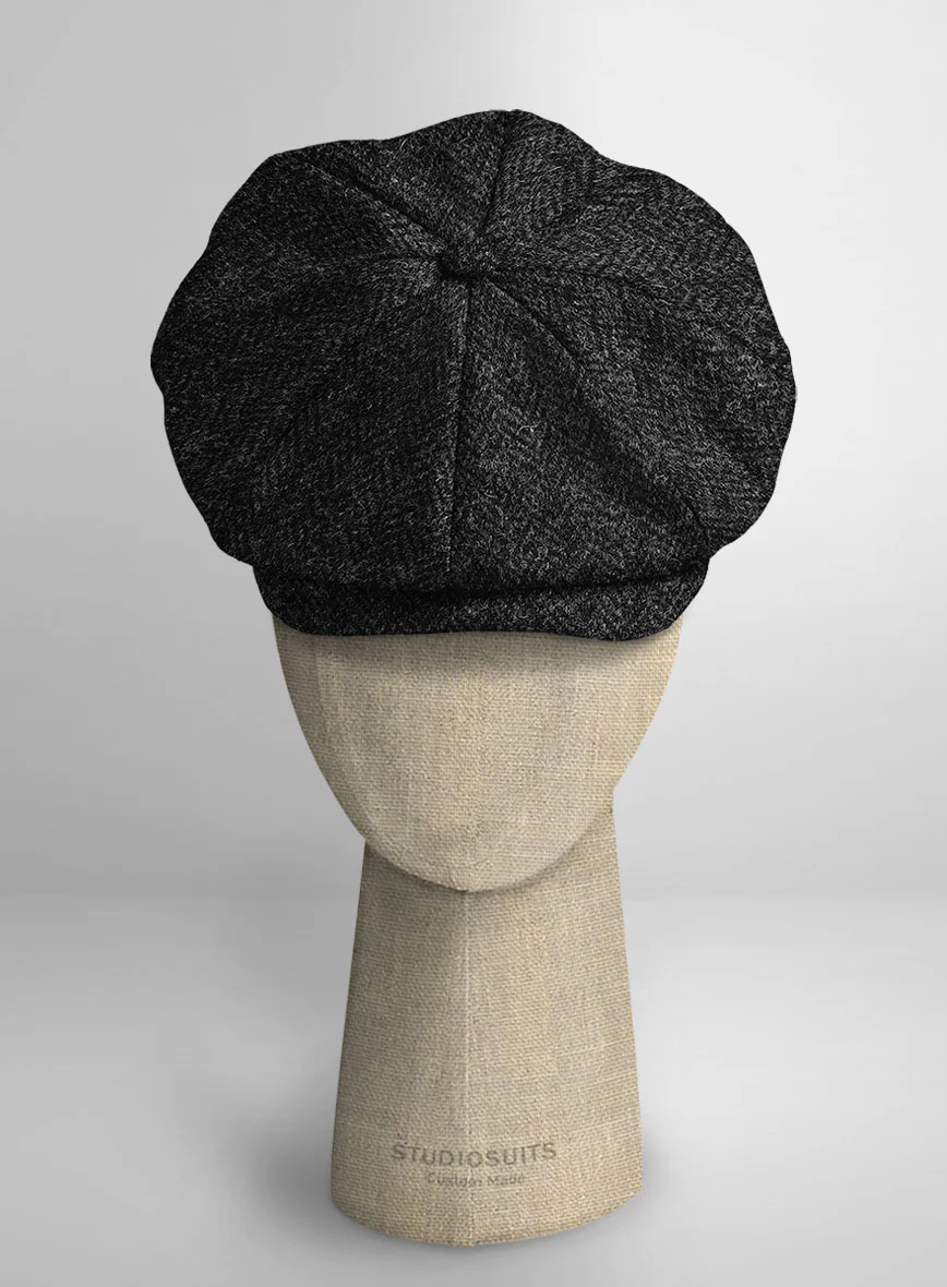 Harris Tweed Royal Charcoal Newsboy Cap