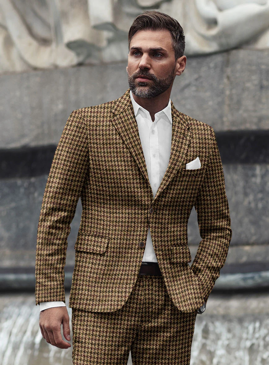 Harris Tweed Russet Houndstooth Suit - Image 4