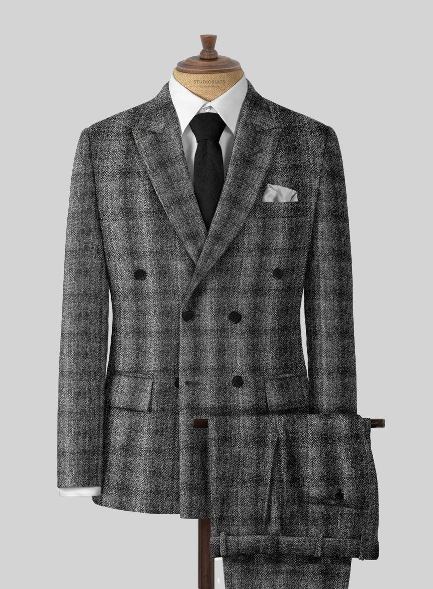 Harris Tweed Scot Gray Double Breasted Suit