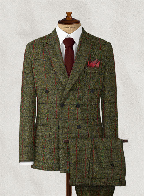 Harris Tweed Seaforth Green Double Breasted Suit