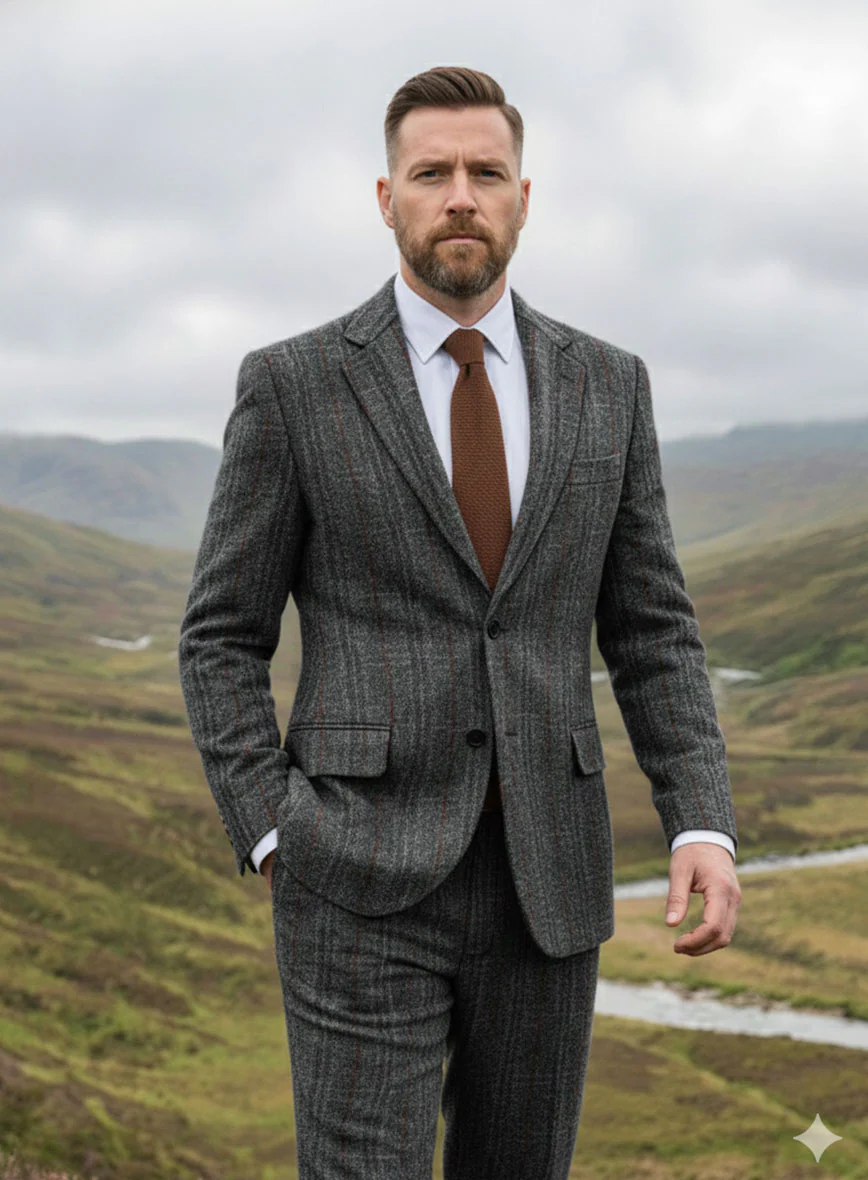 Harris Tweed Welsh Gray Suit - Image 3