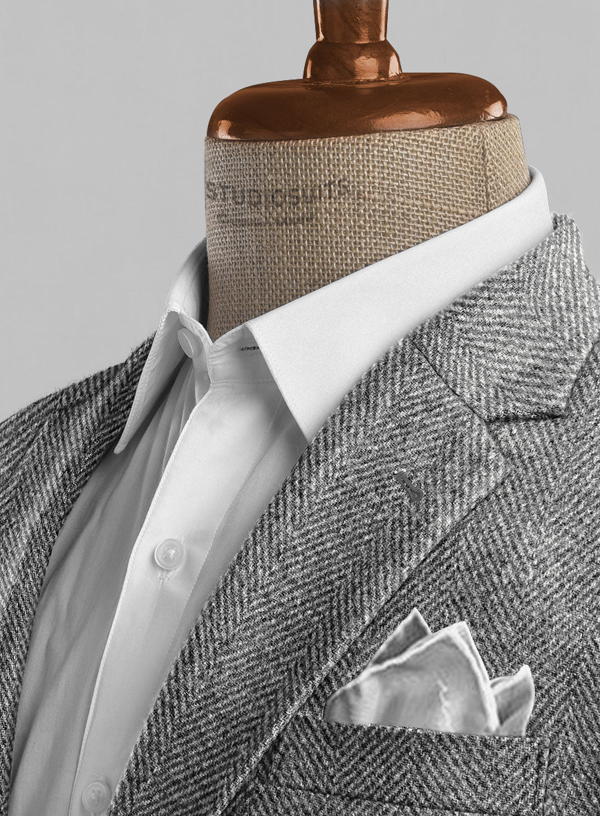 Harris Tweed Wide Herringbone Gray Jacket - Image 2