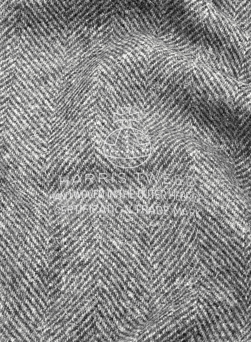 Harris Tweed Wide Herringbone Gray Double Breasted Jacket - Image 3