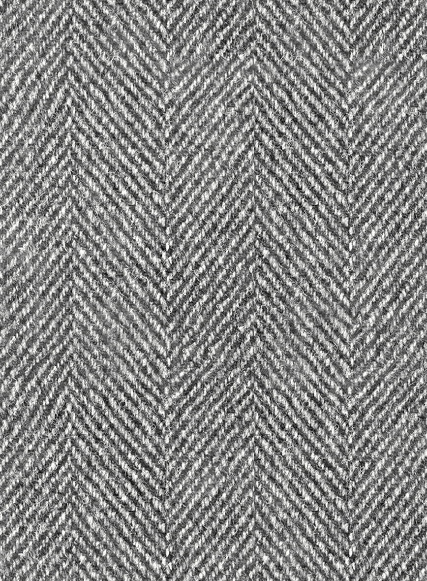 Harris Tweed Wide Herringbone Gray Double Breasted Suit - Image 4