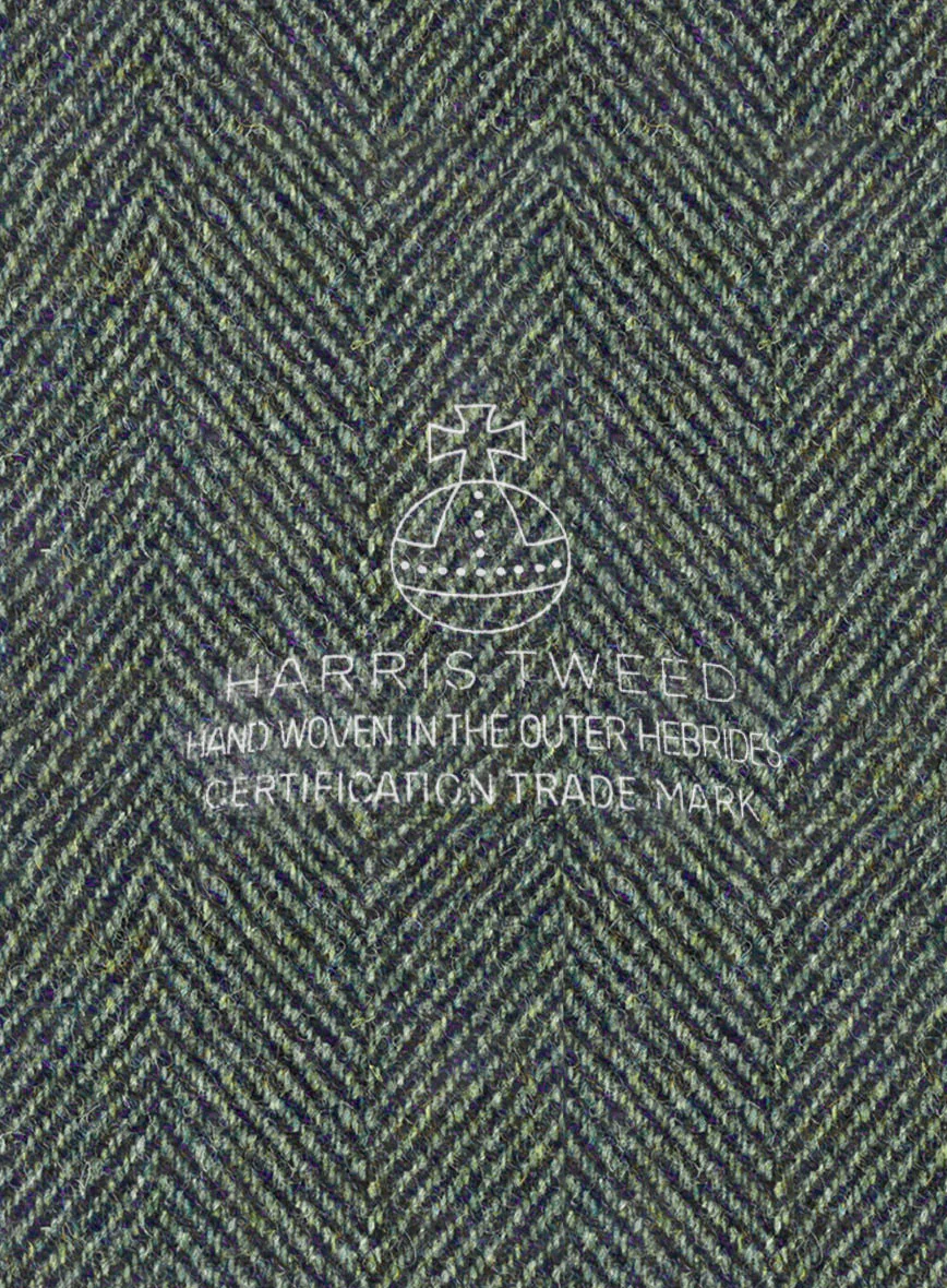 Harris Tweed Wide Herringbone Green Jacket - Image 7