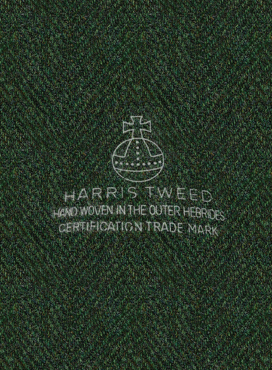 Harris Tweed Wide Herringbone Royal Green Jacket - Image 5