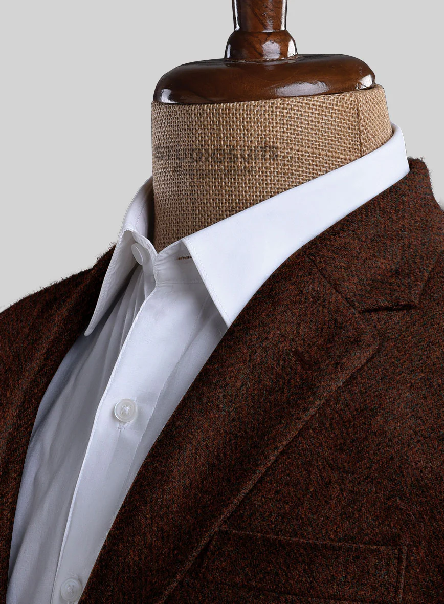 Harris Tweed Wide Herringbone Rust Jacket - Image 3