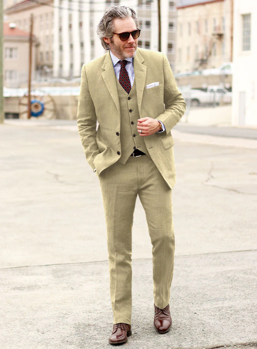 Heavy Linen Khaki Suit