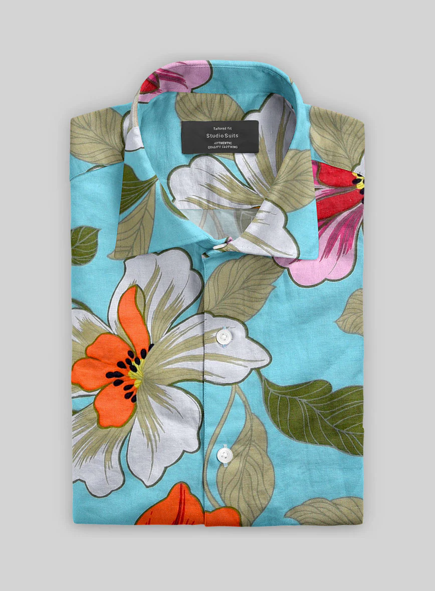 Hibiscus Haze Cotton Shirt
