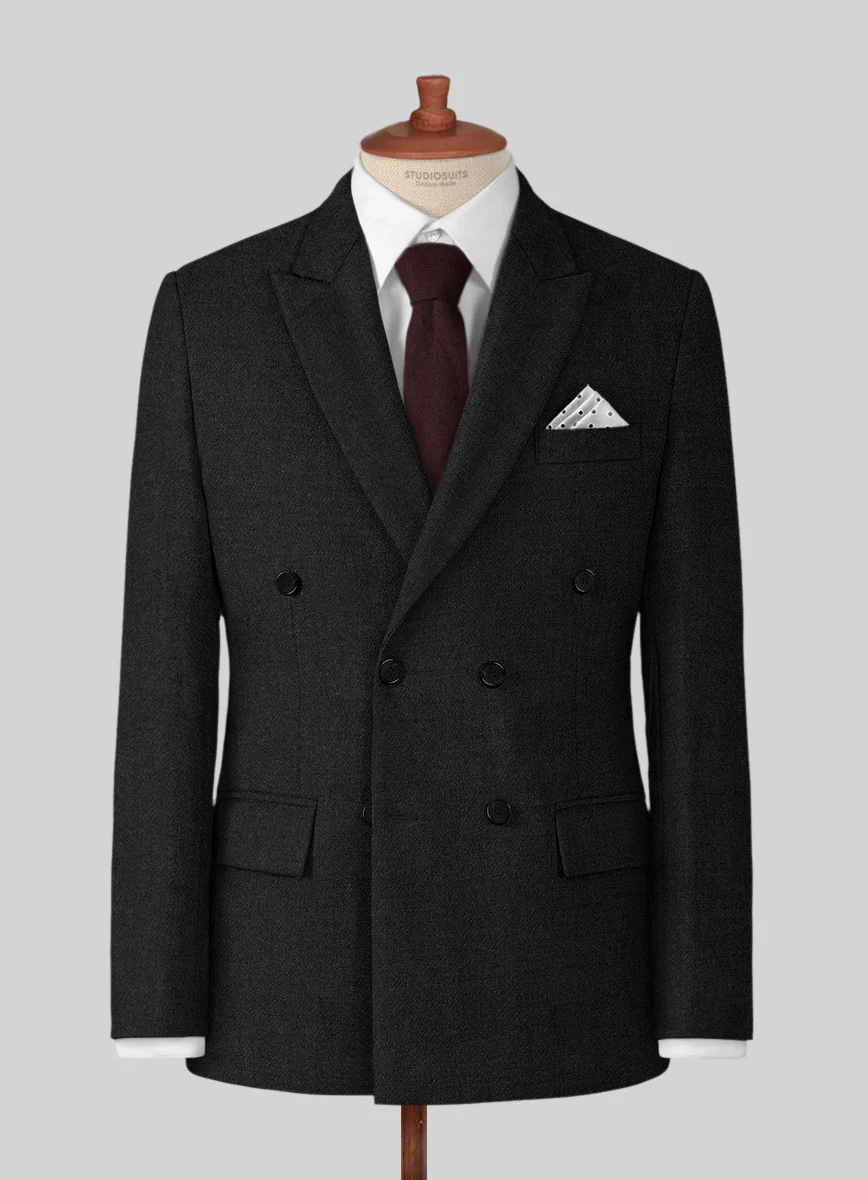 Highlander Black Tweed Double Breasted Jacket