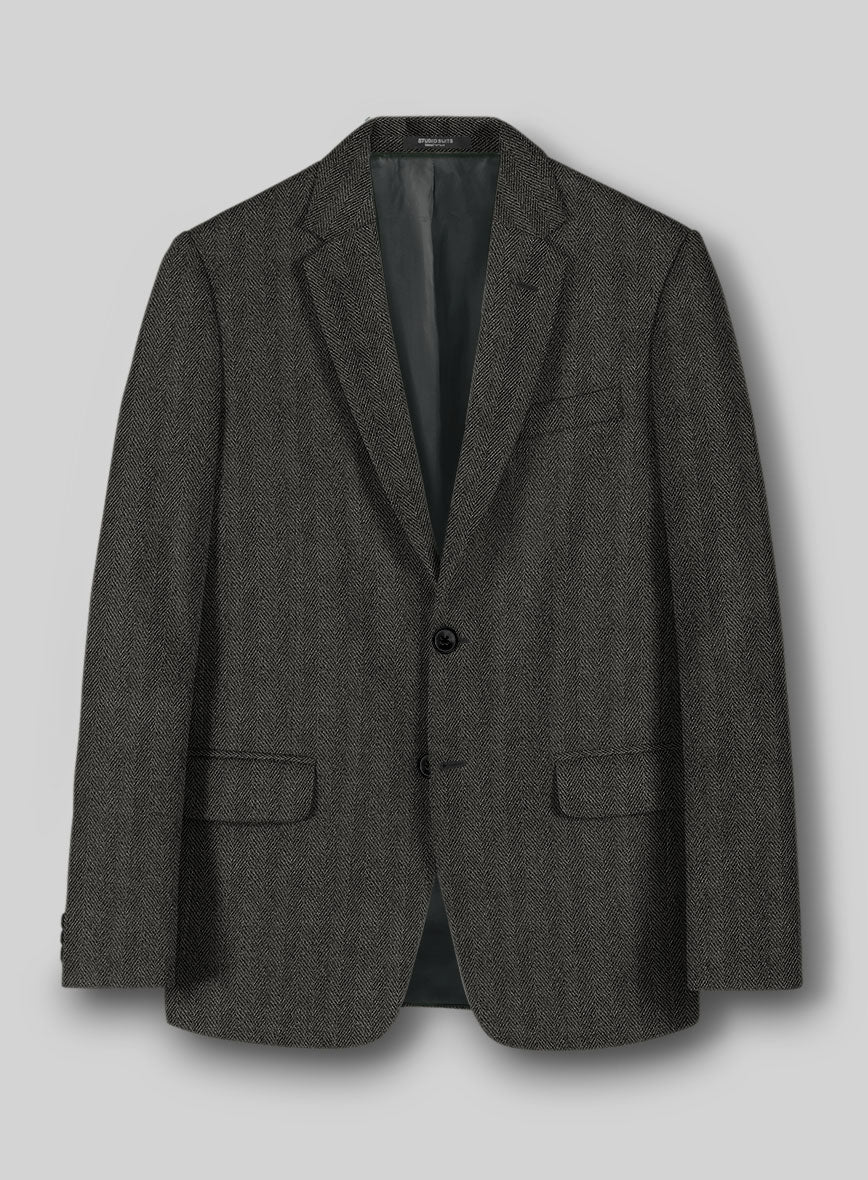 Highlander Charcoal Herringbone Tweed Jacket