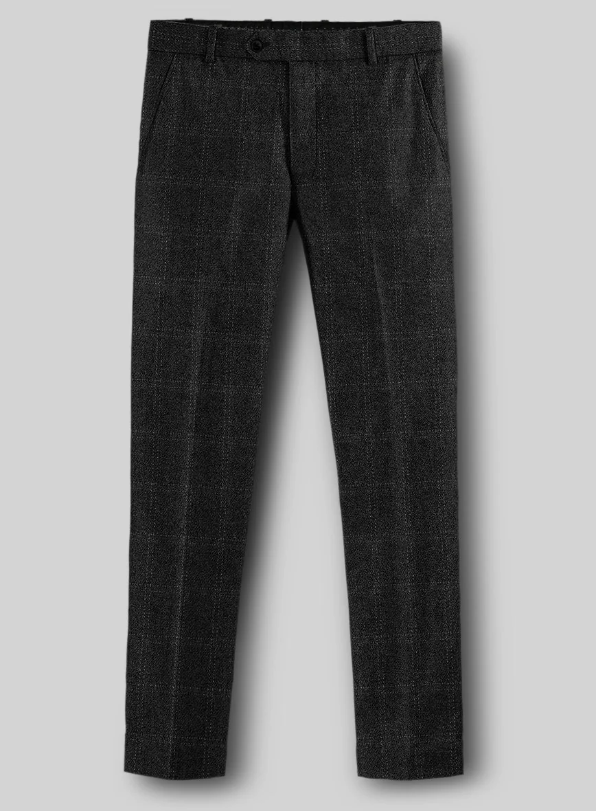 Highlander Charcoal Windowpane Tweed Pants