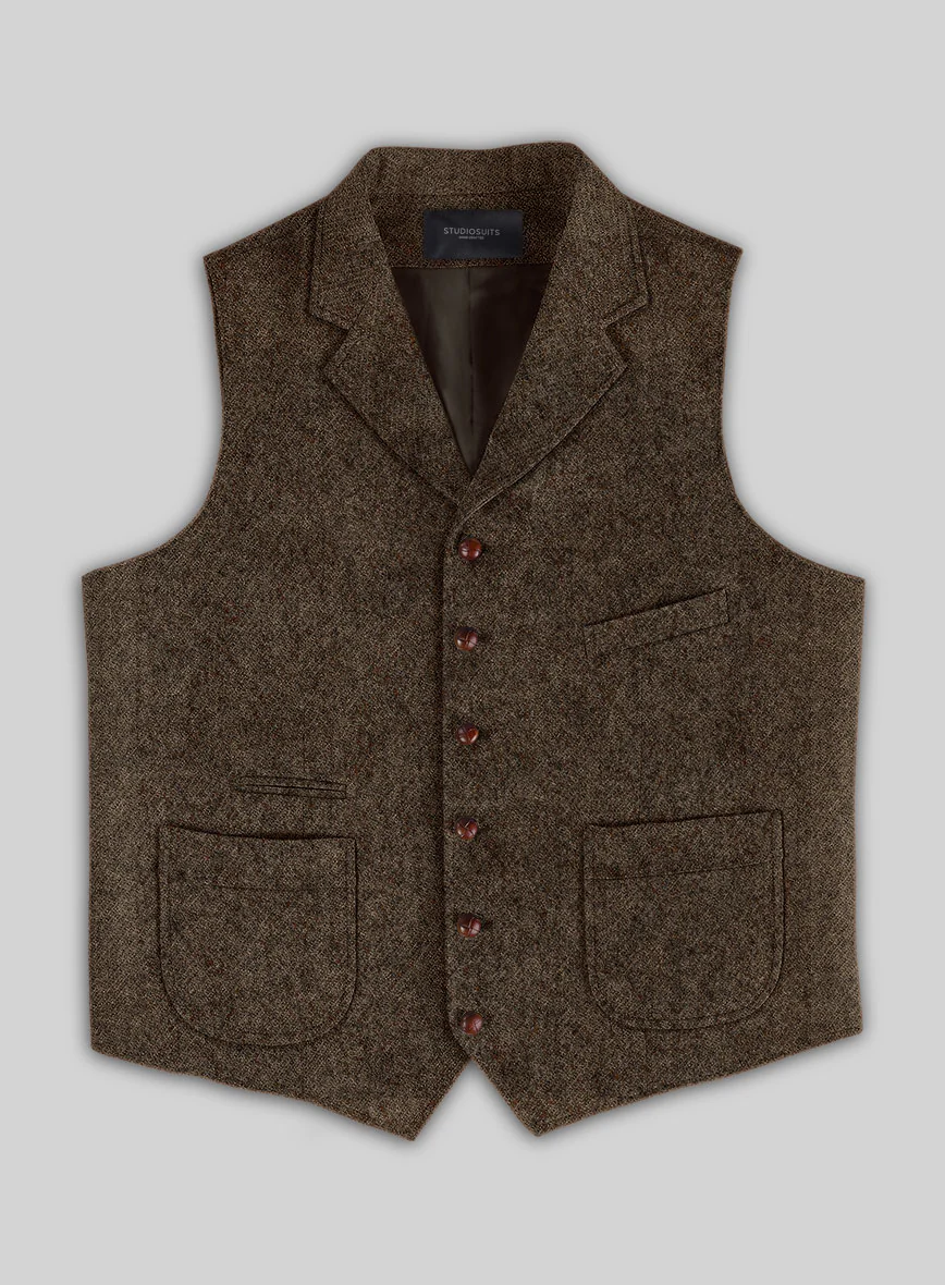 Highlander Dark Brown Tweed Hunting Vest